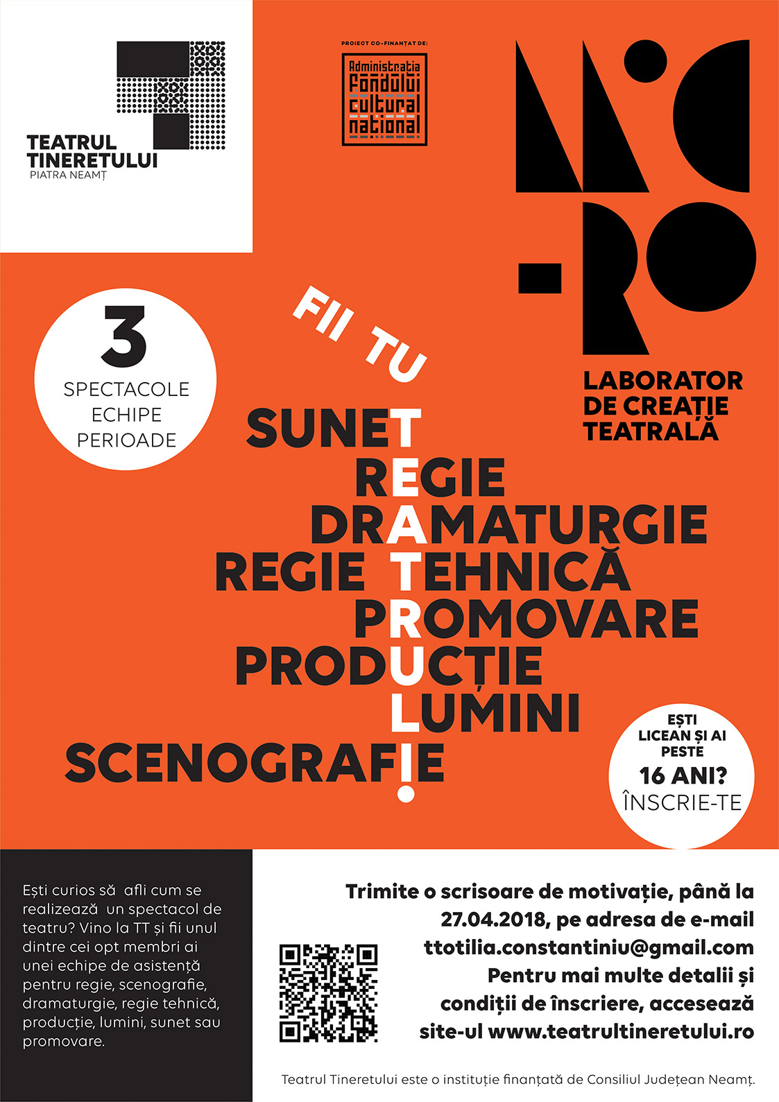 Rezultate concurs selecție echipe de asistență proiect “MIC-RO Laborator de creație teatrală”